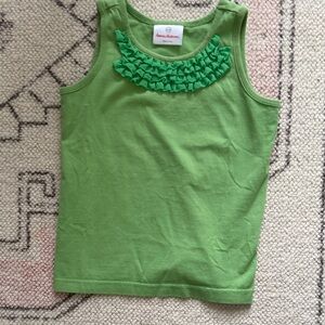 Hanna Andersson Green Kids Tank Top with Ruffles